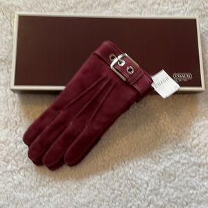 Coach red suede gloves